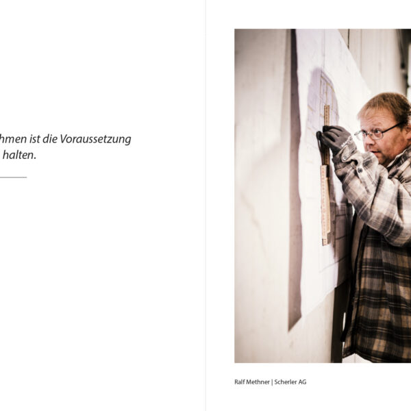 Baustellenfotografie, Editorial, Ara Thunersee, Portrait, Peoplefotografie, Uetendorf, Ausbau Abwasserreinigungsanlage, Kuno Roth; David Schweizer, Fotobuch